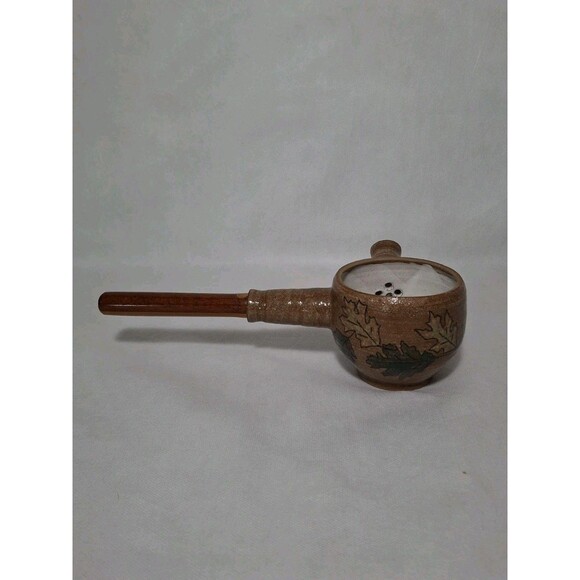 Vintage Pottery Kyusu Teapot with Wooden Handle, Unused Missing Lid - Picture 3 of 12